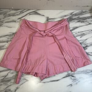J. Crew Pink Waist Tie High‎ Rise Pleated Shorts Paperbag Preppy Womens SZ 4